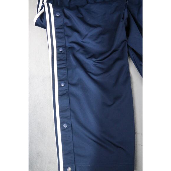Adidas Men’s Track Pants Navy Blue White Stripe Snap Button Tear-Away Size XL - Picture 10 of 11